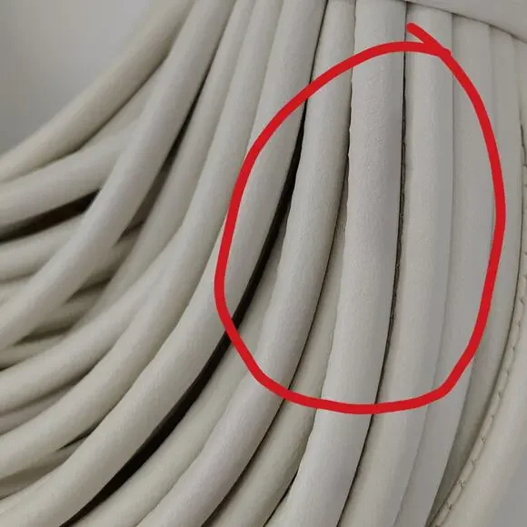 Tiffany & Fred Smooth Leather String Cord Knot Statement White Shoulder Bag - Picture 6 of 16